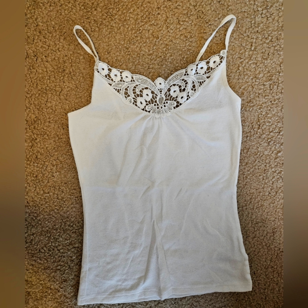 White lacy cotton top size S undershirt